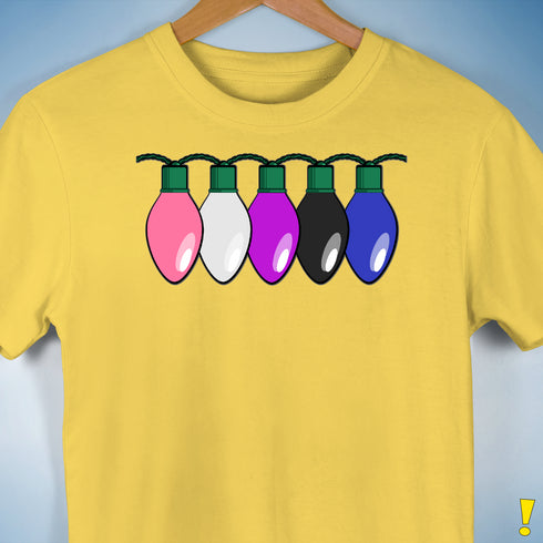 Genderfluid Pride Christmas Lights Premium Unisex T-Shirt - Yellow